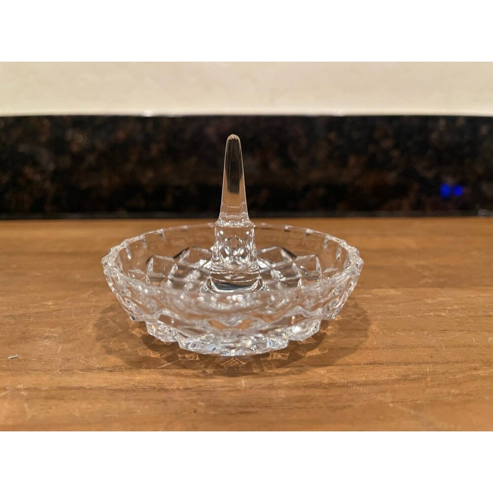 Vintage glass  Crystal Ring Holder Dish
